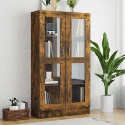 Vidaxl Vitrine Cabinet Smoked Oak 82.5X30.5X150 Cm Engineered Wood - thumbnail 1