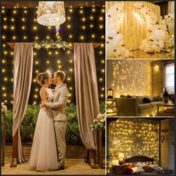 Ollny String Lights Waterproof 300 Led 3M X 3M Usb 8 Modes Warm White Curtain Lights Fairy Lights - thumbnail 8