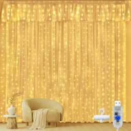 Ollny String Lights Waterproof 300 Led 3M X 3M Usb 8 Modes Warm White Curtain Lights Fairy Lights - thumbnail 1