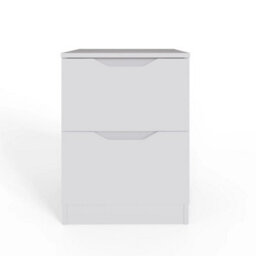 White Bedside Cabinet Deep Drawers With Central Runners - thumbnail 1