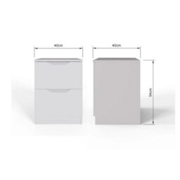White Bedside Cabinet Deep Drawers With Central Runners - thumbnail 2