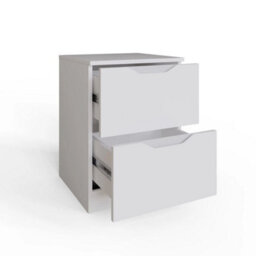 White Bedside Cabinet Deep Drawers With Central Runners - thumbnail 5