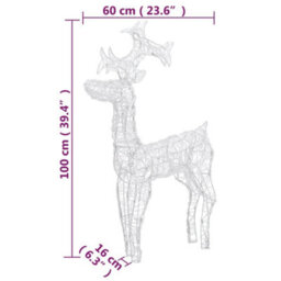 Berkfield Colourful Reindeer Christmas Decorations 2 Pcs 60X16X100 Cm Acrylic - thumbnail 9
