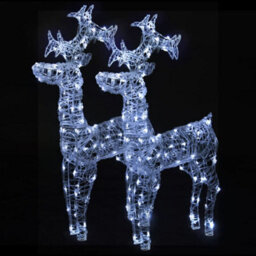 Berkfield Colourful Reindeer Christmas Decorations 2 Pcs 60X16X100 Cm Acrylic