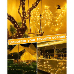 Ollny Solar Lights 20M 200 Leds Ip44 Warm White 8 Lighting Modes Solar String Lights Solar Powered Garden Lights - thumbnail 6