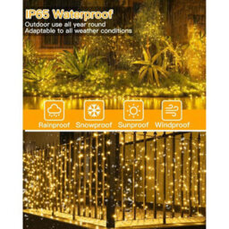 Ollny Solar Lights 20M 200 Leds Ip44 Warm White 8 Lighting Modes Solar String Lights Solar Powered Garden Lights - thumbnail 3