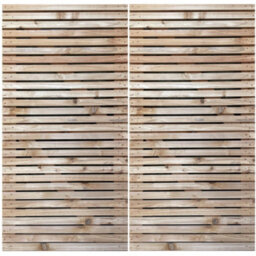 Ruby UK Ruby Cedar Slatted Gates Pair Ruby Stylish Wooden Entry For Gardens & Driveways 4.2M Wide X 0.9M High