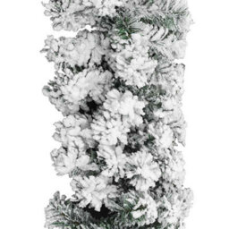 Berkfield Christmas Garland With Flocked Snow Green 10 M Pvc - thumbnail 3