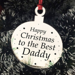 Red Ocean Christmas Gift For Daddy Christmas Tree Decoration Engraved Bauble Gift For Him - thumbnail 6