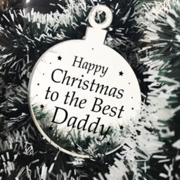 Red Ocean Christmas Gift For Daddy Christmas Tree Decoration Engraved Bauble Gift For Him