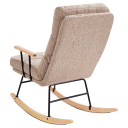 Beliani Rocking Chair Eskelin Reclining Boucle Beige - thumbnail 5