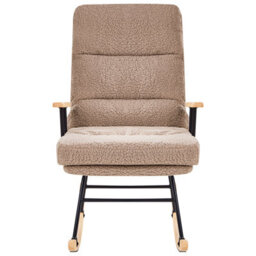 Beliani Rocking Chair Eskelin Reclining Boucle Beige - thumbnail 4
