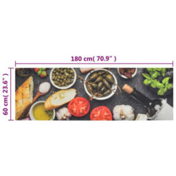 Berkfield Kitchen Rug Washable Wine & Dinner 60X180 Cm Velvet - thumbnail 5