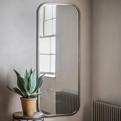 Agenzia 14 Large Champagne Curved Metal Frame Full Length Wall Mirror 156.5 X 65.5Cm - image 1