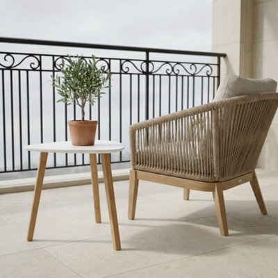 Noa And Nani Noa & Nani Malme Large Outdoor Side Table For Balcony & Patio In White - image 1