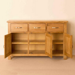 Newlyn Oak Large Sideboard Fully Assembled - By Roseland Furniture - thumbnail 4