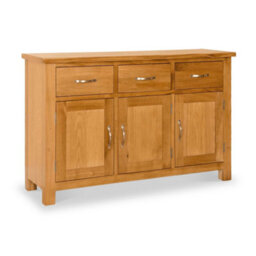 Newlyn Oak Large Sideboard Fully Assembled - By Roseland Furniture - thumbnail 1
