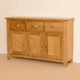Newlyn Oak Large Sideboard Fully Assembled - By Roseland Furniture - thumbnail 3
