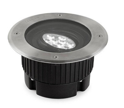 Luminosa Lighting Luminosa Gea Power Led 9 Light Round Recessed Floor Light Stainless Steel Aisi 316 Ip67 - image 1