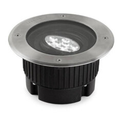 Luminosa Lighting Luminosa Gea Power Led 9 Light Round Recessed Floor Light Stainless Steel Aisi 316 Ip67 - Special Offer