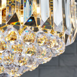 6 Light Chandelier Pendant Brass & Clear Shade Hanging Ceiling Feature Lamp Bulb - thumbnail 5
