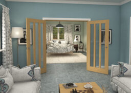 Green & Taylor Aston Oak Clear Glass Internal French Door Set - 1732 X 2021 X 133mm (Wxhxt) - thumbnail 2