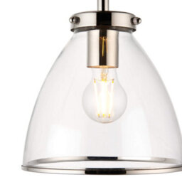 Pagazzi Lighting Pagazzi Brunswick Satin Nickel And Clear Glass Semi-Flush Ceiling Light - thumbnail 8