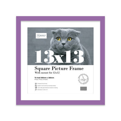 "13X13"" Purple Picture Frame - 13X13"" Square Frame With 12X12"" Mount For 13X13""/12X12"" Pictures Moderrn Style Thin Edge, 1 Pack" - image 1