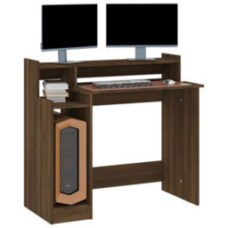 Berkfield Desk With Led Lights Brown Oak 97X45X90 Cm Engineered Wood - thumbnail 7