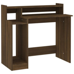 Berkfield Desk With Led Lights Brown Oak 97X45X90 Cm Engineered Wood - thumbnail 3