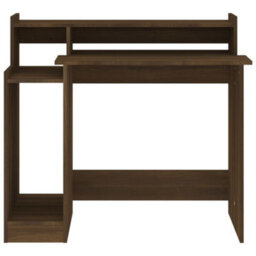 Berkfield Desk With Led Lights Brown Oak 97X45X90 Cm Engineered Wood - thumbnail 8