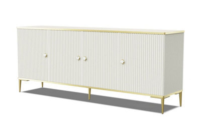 Arte Petra Sideboard Cabinet In Cashmere - Elegant Design With Gold Metal Legs & Ample Storage - W1800mm X H550mm X D350mm - image 1