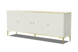 Arte Petra Sideboard Cabinet In Cashmere - Elegant Design With Gold Metal Legs & Ample Storage - W1800mm X H550mm X D350mm