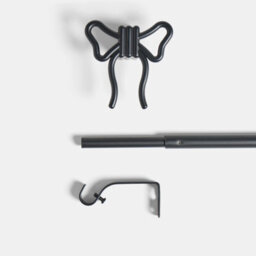 Ohs Bow Finial Curtain Pole Extendable 16mm Metal End Rod 70-120Cm - Black - thumbnail 4