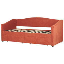 Beliani Daybed With Storage Fabric Vittel 90 X 200 Cm (Eu Single) Red - thumbnail 8