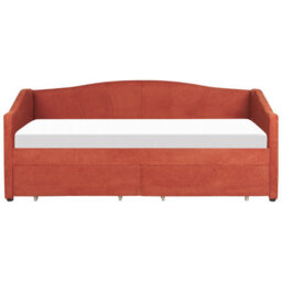 Beliani Daybed With Storage Fabric Vittel 90 X 200 Cm (Eu Single) Red - thumbnail 7