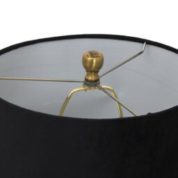 Wyld Haus Fernforge Grey Ribbed Glass Table Lamp With Black Velvet Shade - thumbnail 4