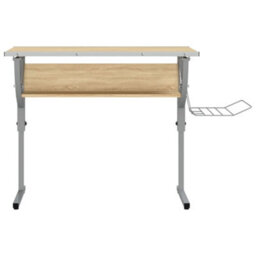 Berkfield Craft Desk Sonoma Oak&grey 110X53X(58-87)Cm Engineered Wood&steel - thumbnail 3