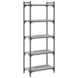 Berkfield Bookcase 5-Tier Grey Sonoma 60X30X154 Cm Engineered Wood - thumbnail 6