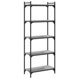 Berkfield Bookcase 5-Tier Grey Sonoma 60X30X154 Cm Engineered Wood - thumbnail 2