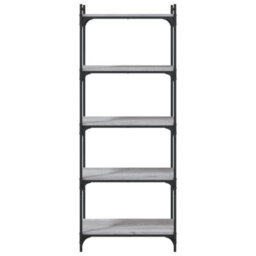 Berkfield Bookcase 5-Tier Grey Sonoma 60X30X154 Cm Engineered Wood - thumbnail 4