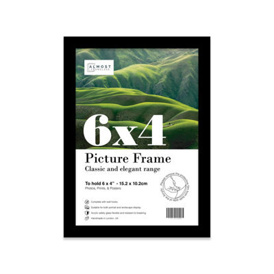 6X4 Black Picture Frame (15.2 X 10.2Cm) Poster, Photo, Artwork, Gallery Wall Or Print - image 1