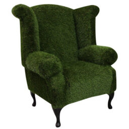 Chesterfield High Back Wing Chair Grass Bespoke In Queen Anne Style - thumbnail 1