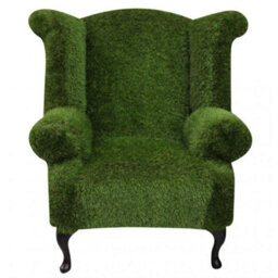 Chesterfield High Back Wing Chair Grass Bespoke In Queen Anne Style - thumbnail 2