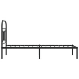 Berkfield Metal Bed Frame Without Mattress With Headboard Black 75X190Cm - thumbnail 5