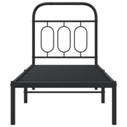 Berkfield Metal Bed Frame Without Mattress With Headboard Black 75X190Cm - thumbnail 4