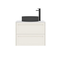 Royal Bathrooms Royal Bathroom Elmore 700mm Classic White Wall Mounted Countertop Bathroom Vanity Unit 2 Drawer With Art Round Basin - thumbnail 7
