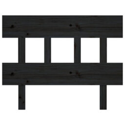 Berkfield Bed Headboard Black 93.5X3X81 Cm Solid Wood Pine - thumbnail 3