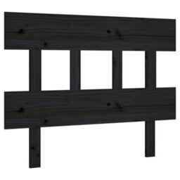 Berkfield Bed Headboard Black 93.5X3X81 Cm Solid Wood Pine - thumbnail 2