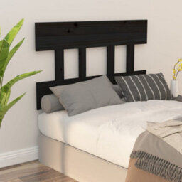 Berkfield Bed Headboard Black 93.5X3X81 Cm Solid Wood Pine - thumbnail 1